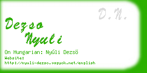 dezso nyuli business card
