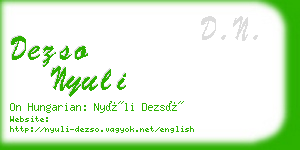 dezso nyuli business card